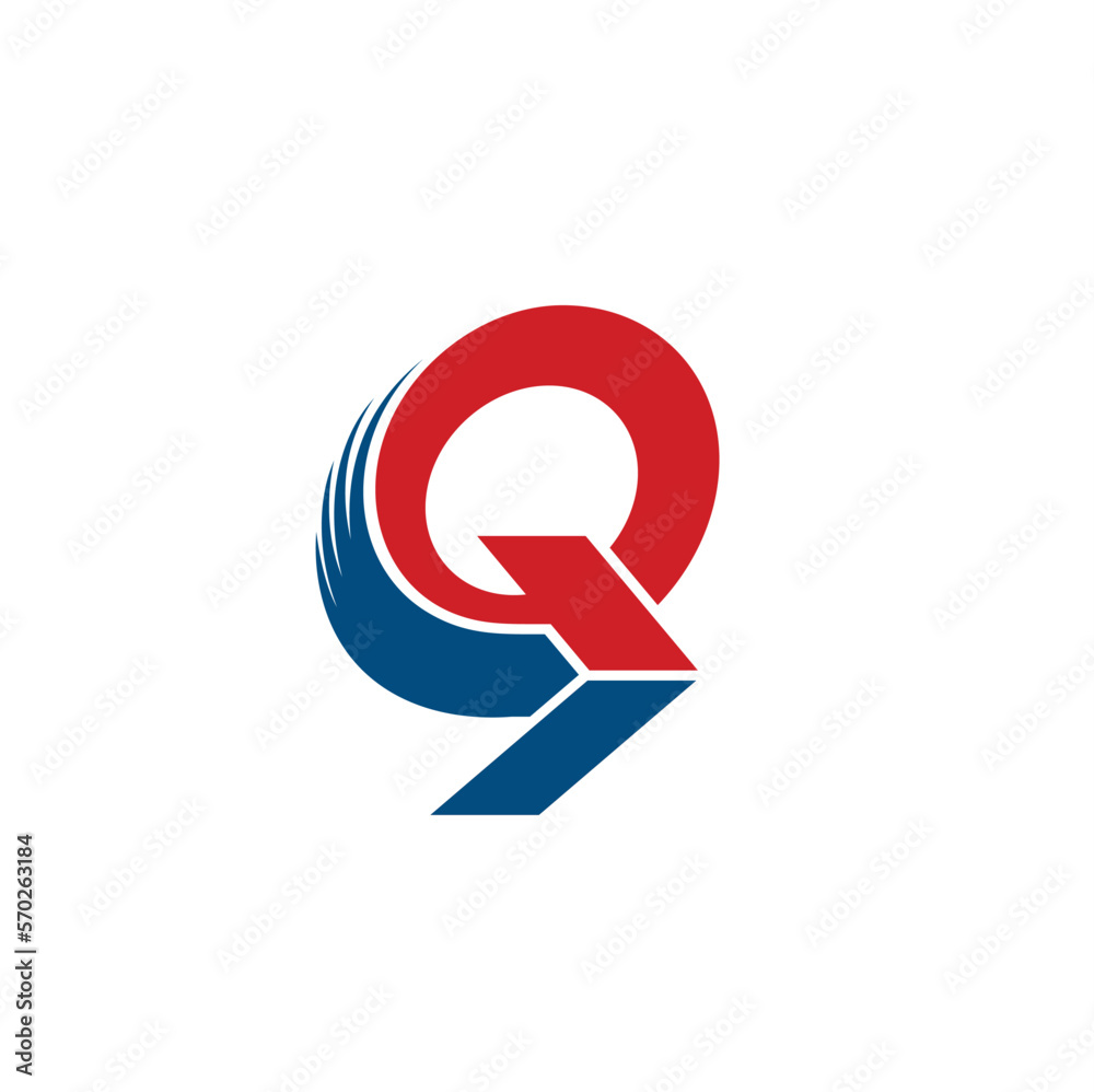 initial q combined with arrow, vector art. initial q combined with arrow, vector art.