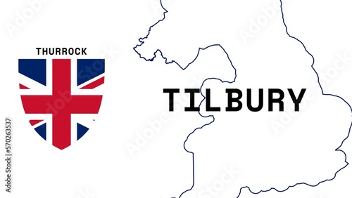 Tilbury: Illustration mit dem Ortsnamen der britischen Stadt Tilbury in der Region Thurrock photo