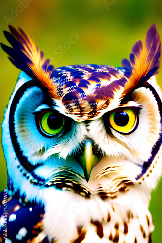 A portrait of an owl. Generative AI