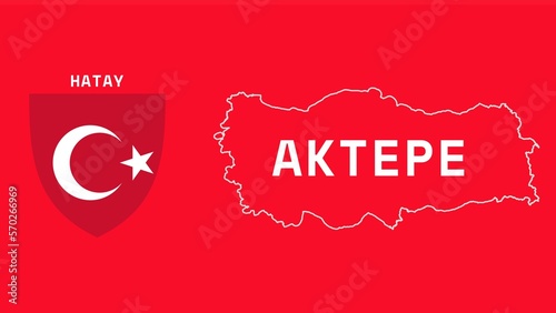 Aktepe: Illustration mit dem Ortsnamen der türkischen Stadt Aktepe in der Region Hatay photo