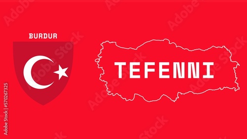 Tefenni: Illustration mit dem Ortsnamen der türkischen Stadt Tefenni in der Region Burdur photo