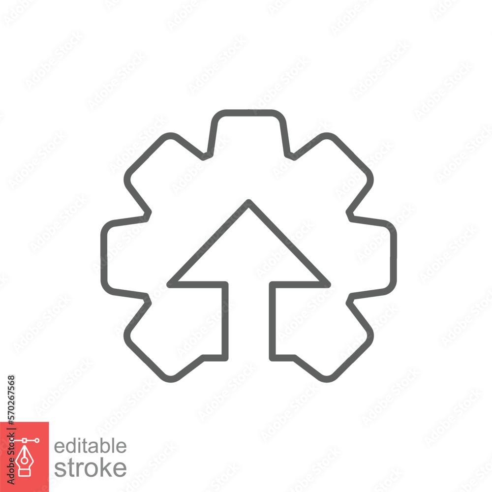 Operational excellence line icon. Simple outline style symbol. Optimize technology, innovation, production growth concept. Vector illustration isolated on white background. Editable Stroke EPS 10. Operational excellence line icon. Simple outline style symbol. Optimize technology, innovation, production growth concept. Vector illustration isolated on white background. Editable Stroke EPS 10.