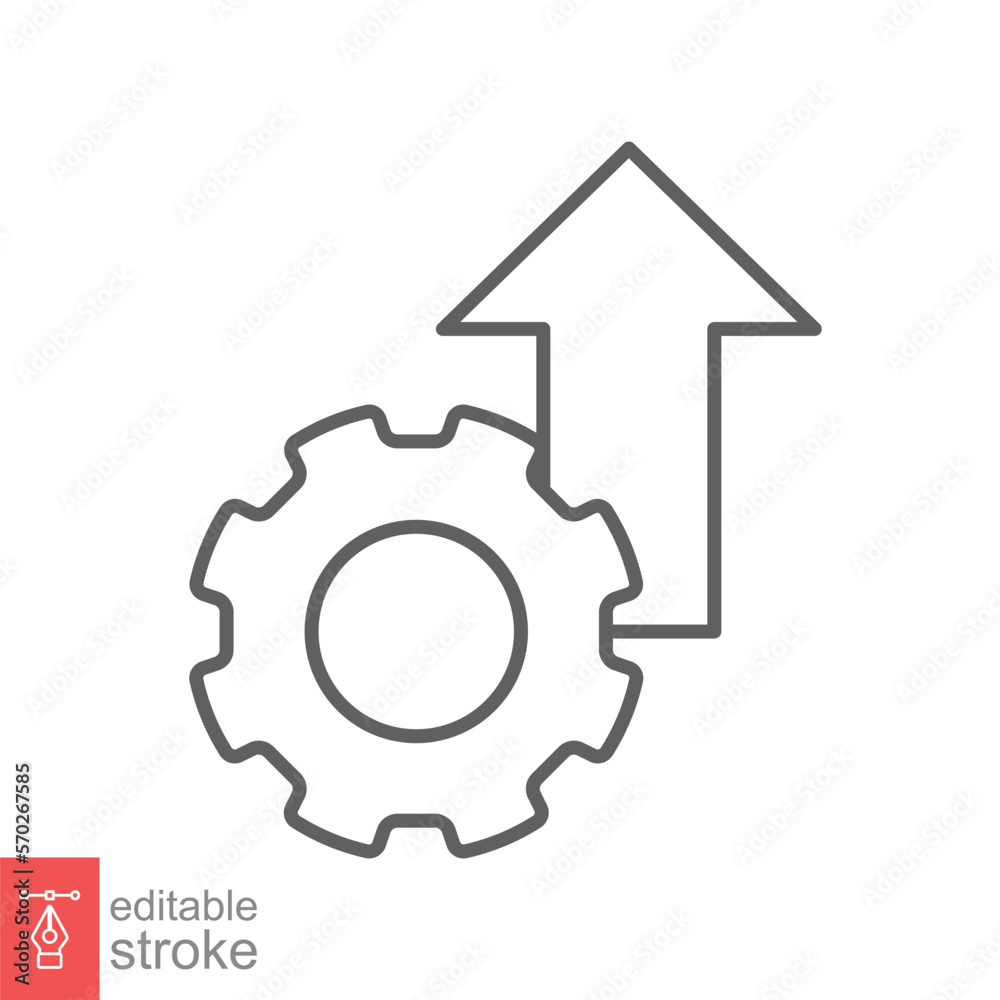 Operational excellence line icon. Simple outline style symbol. Optimize technology, innovation, production growth concept. Vector illustration isolated on white background. Editable Stroke EPS 10. Operational excellence line icon. Simple outline style symbol. Optimize technology, innovation, production growth concept. Vector illustration isolated on white background. Editable Stroke EPS 10.