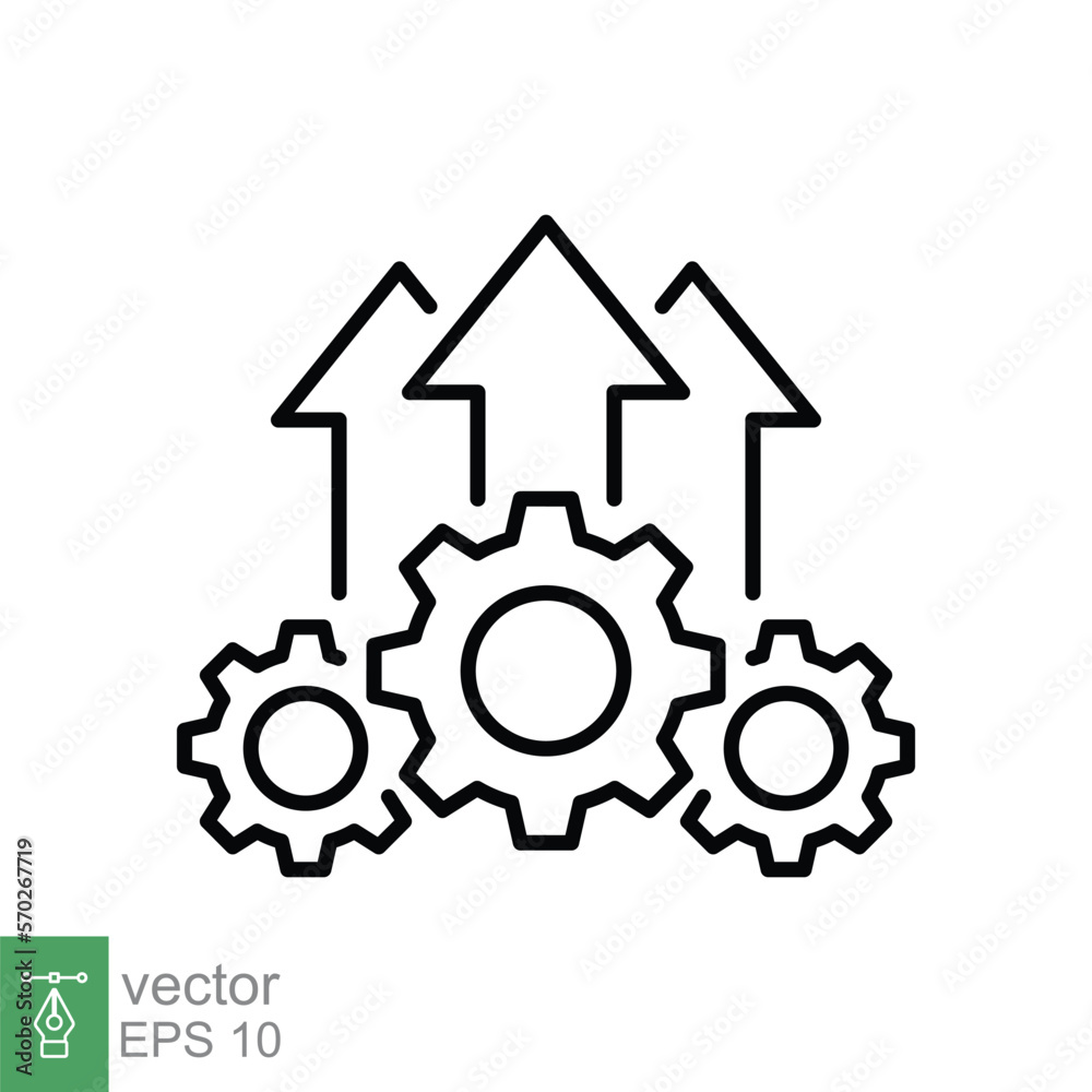 Operational excellence line icon. Simple outline style symbol. Optimize technology, innovation, production growth concept. Vector illustration isolated on white background. EPS 10. Operational excellence line icon. Simple outline style symbol. Optimize technology, innovation, production growth concept. Vector illustration isolated on white background. EPS 10.