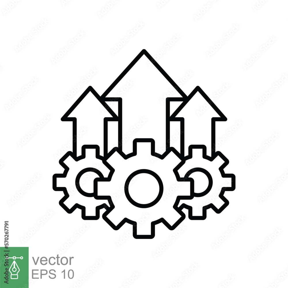 Operational excellence line icon. Simple outline style symbol. Optimize technology, innovation, production growth concept. Vector illustration isolated on white background. EPS 10. Operational excellence line icon. Simple outline style symbol. Optimize technology, innovation, production growth concept. Vector illustration isolated on white background. EPS 10.