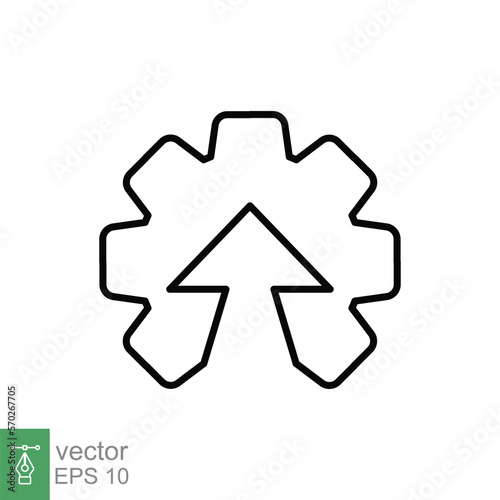 Operational excellence line icon. Simple outline style symbol. Optimize technology, innovation, production growth concept. Vector illustration isolated on white background. EPS 10.