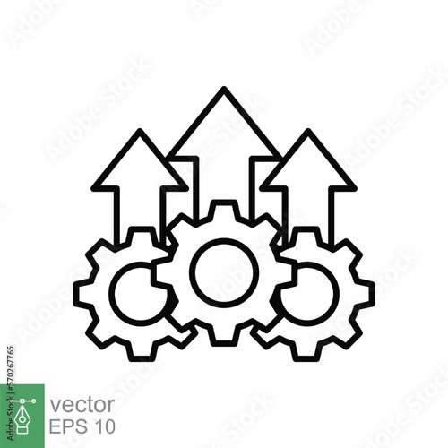 Operational excellence line icon. Simple outline style symbol. Optimize technology, innovation, production growth concept. Vector illustration isolated on white background. EPS 10.