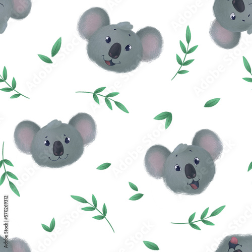Photography Koala seamless pattern