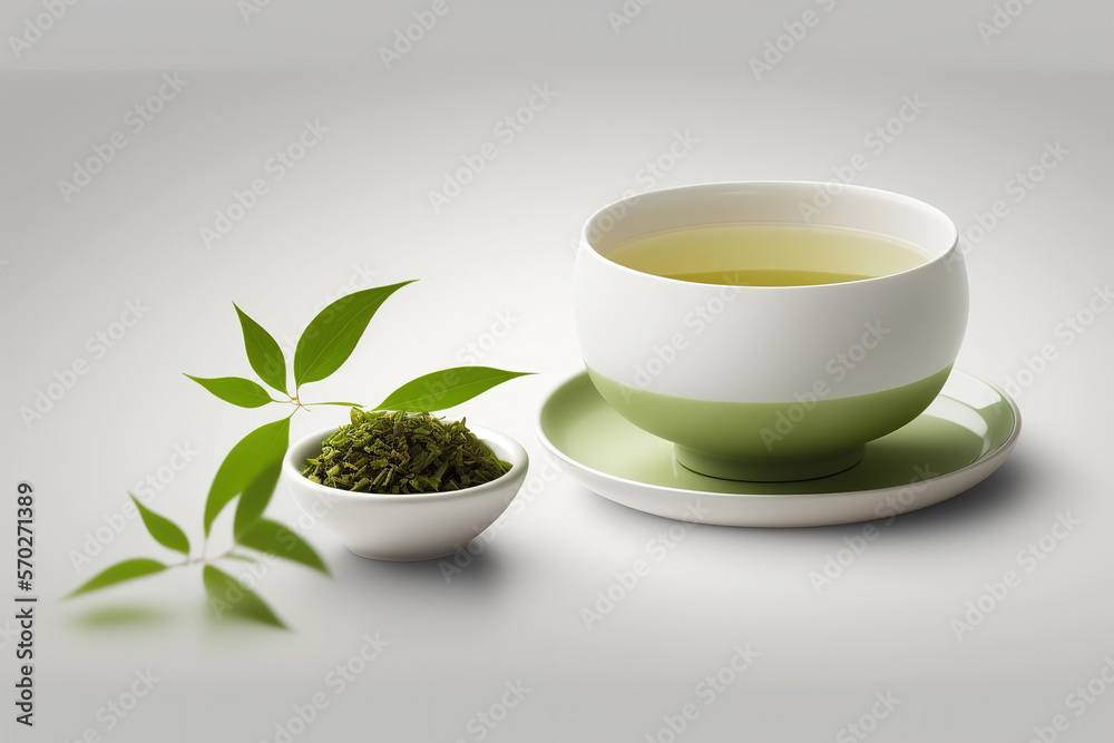 green tea 3d japanese food. illustration AI generated green tea 3d japanese food. illustration AI generated
