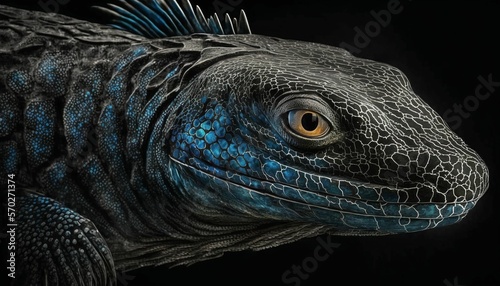 Unique lizard fish animal hybrid, amazing animals that doesn't exist! Made with generative AI © Fredrik