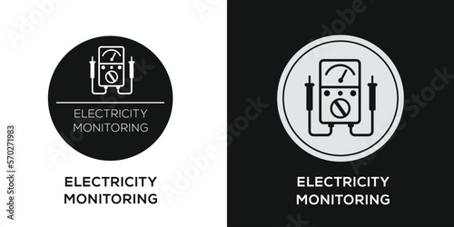 Creative (Electricity monitoring) Icon, Vector sign.
