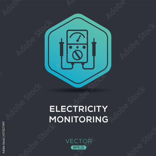 Creative (Electricity monitoring) Icon, Vector sign.