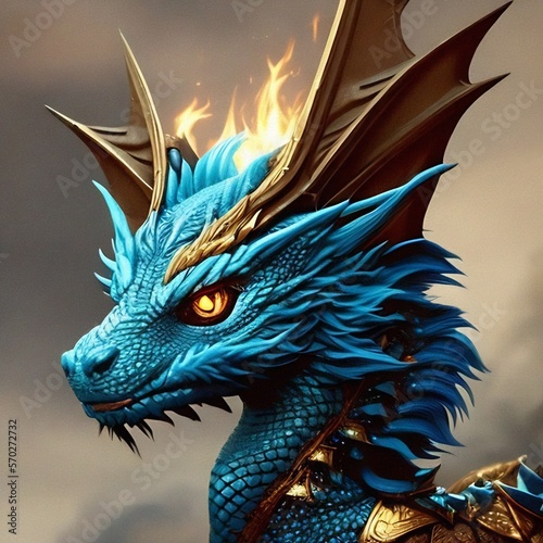 Blue dragon in a phantasy world