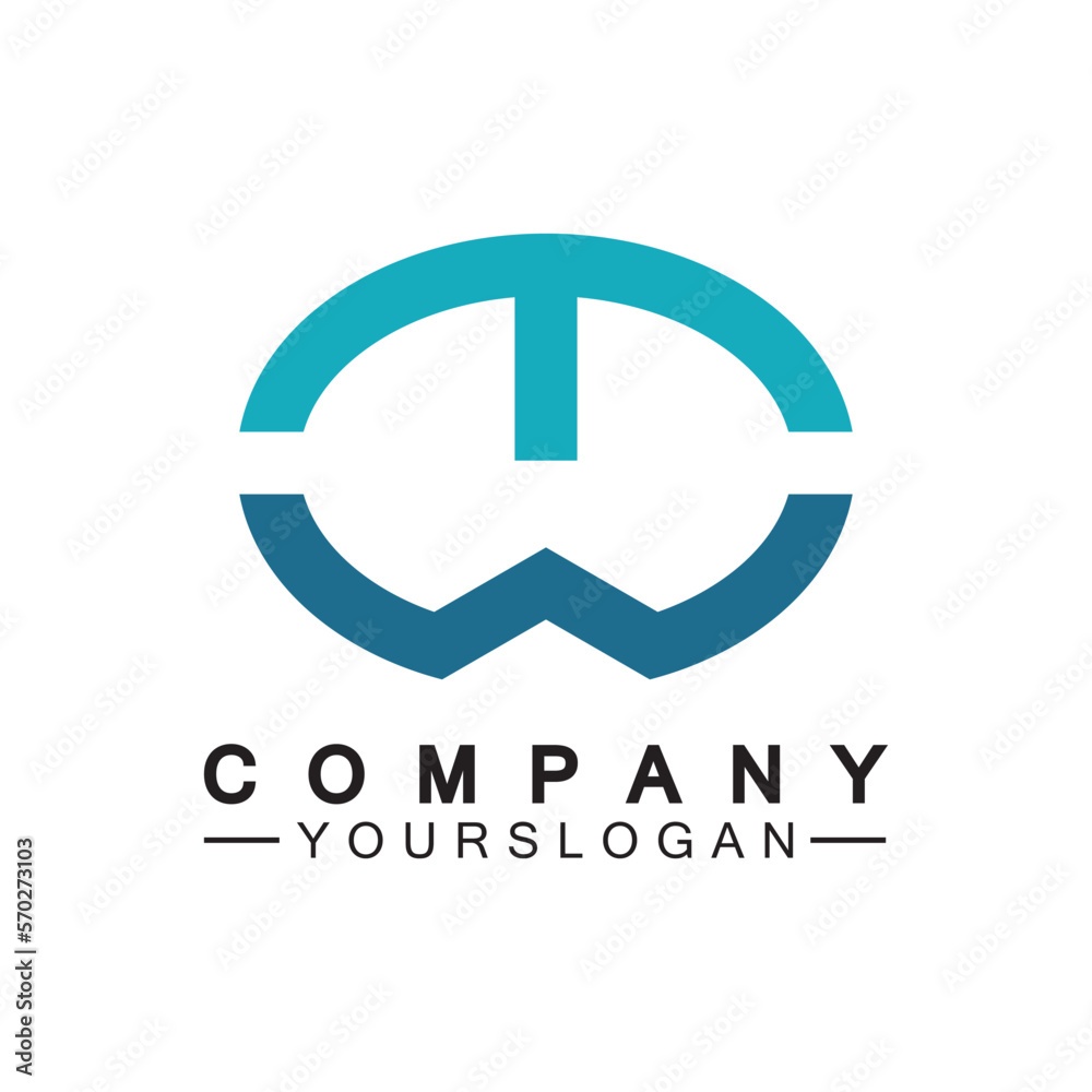 Initial letter wt logo or tw logo vector design template Initial letter wt logo or tw logo vector design template