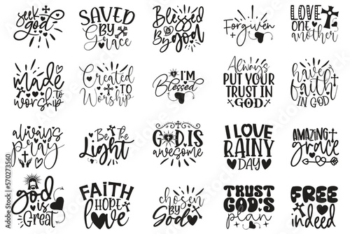 Boho Style Religious Biblical Christian Jesus Quotes T-shirt And SVG Design Bundle. Motivational Inspirational SVG Quotes T shirt Design Bundle  Vector EPS Editable Files