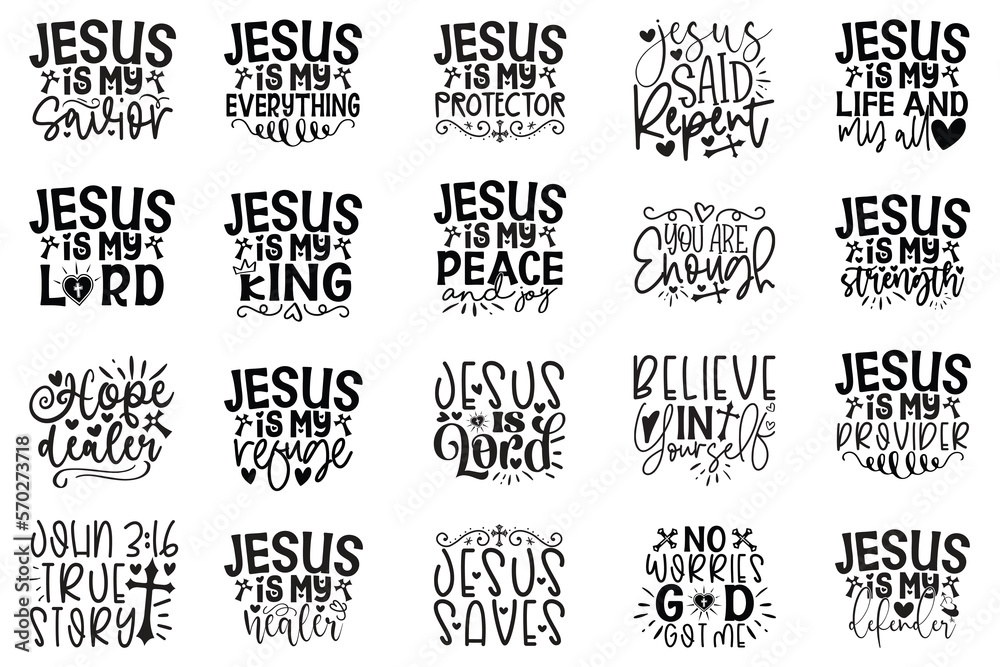 Boho Style Religious Biblical Christian Jesus Quotes T-shirt And SVG Design Bundle. Motivational Inspirational SVG Quotes T shirt Design Bundle, Vector EPS Editable Files
