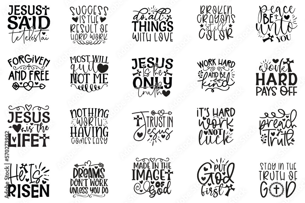 Boho Style Religious Biblical Christian Quotes T-shirt And SVG Design Bundle, Vector File. SVG Quotes T shirt Design Bundle, Vector EPS Editable Files, Can You Download This File