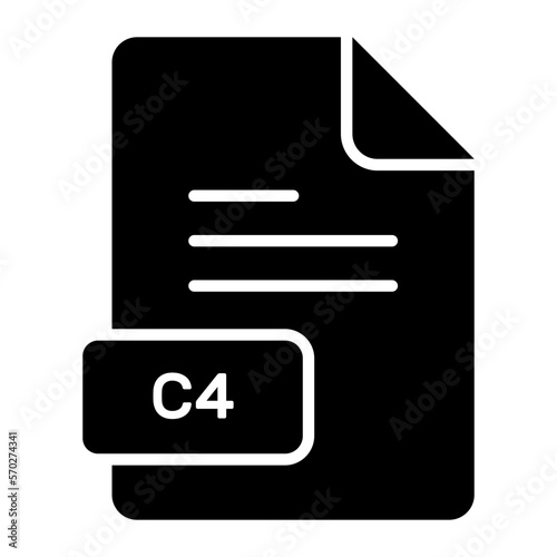 An amazing vector icon of C4 file, editable design