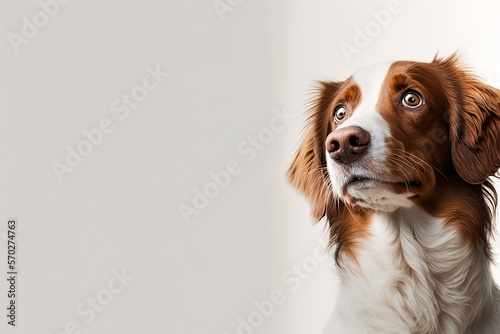  dog image photo with empty space for banner, web background or prints generative ai © Arisctur