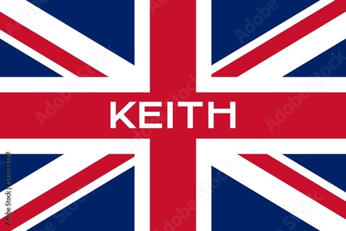 Canvas Print Keith: Illustration mit dem Ortsnamen der britischen Stadt Keith auf der Flagge