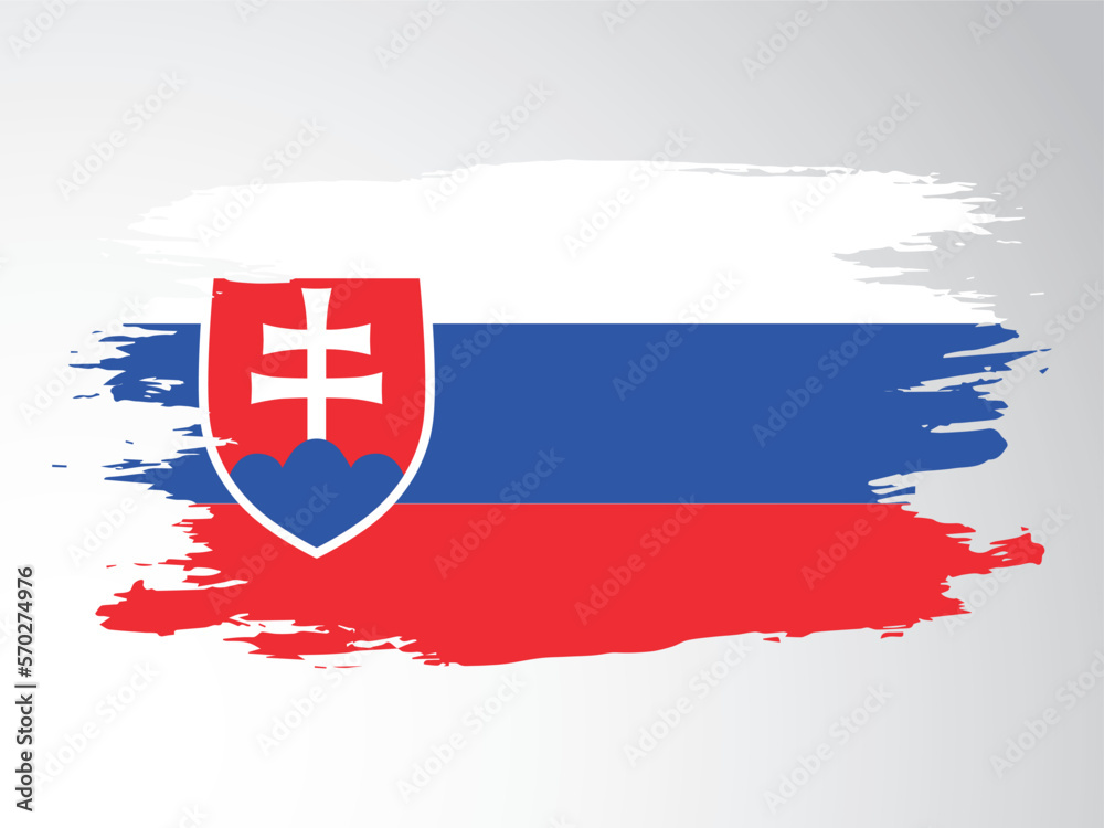 Brush vector flag of Slovakia