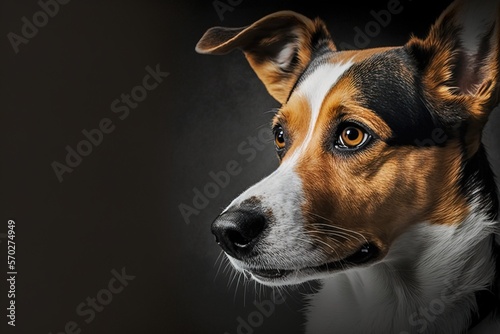 A jack Russell terrier dog dog image photo with empty space for banner, web background or prints generative ai