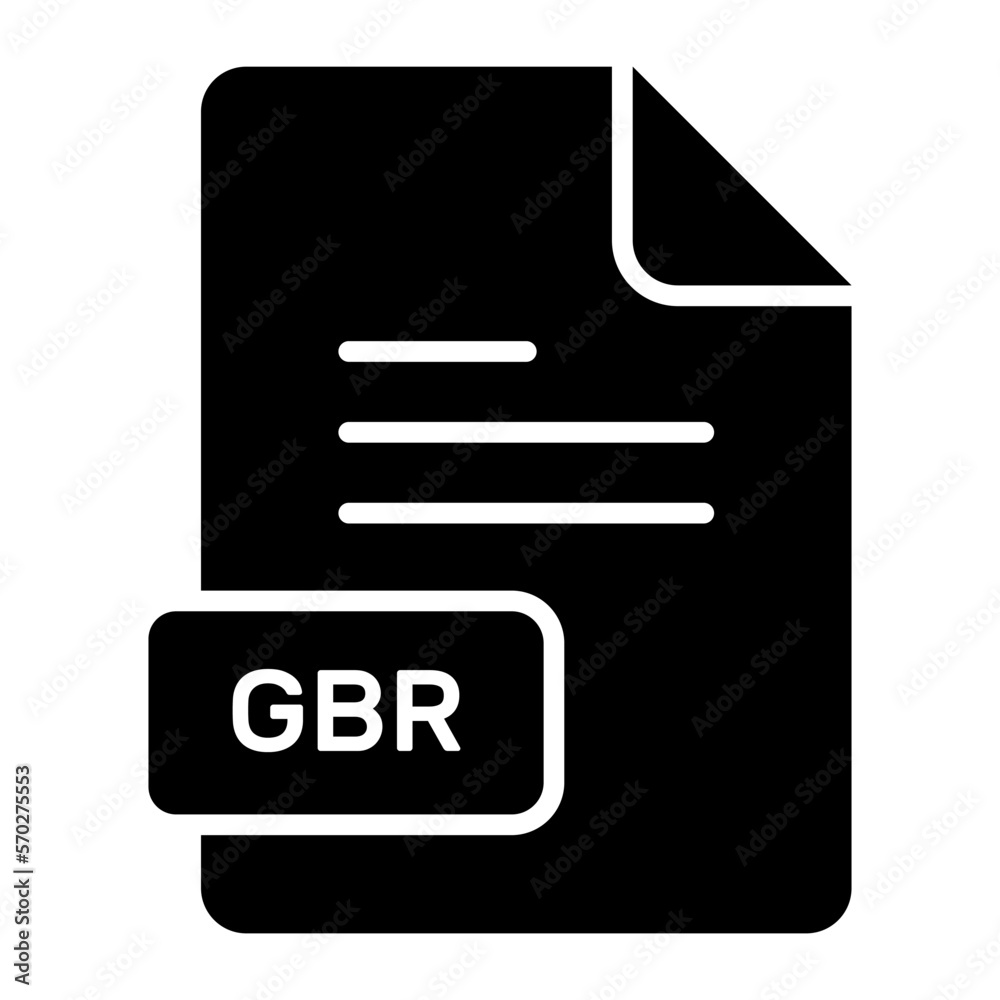 An amazing vector icon of GBR file, editable design An amazing vector icon of GBR file, editable design