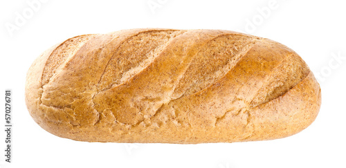 Fresh baked bread on transparent background. Png format	
