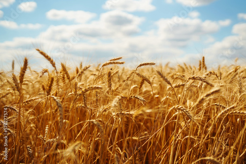 Gold wheat field. Agriculture, gardening or ecology concept.