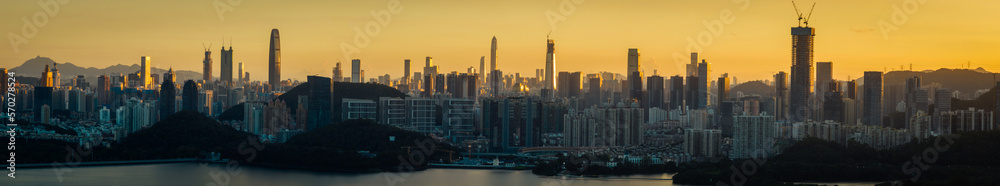 Aerial panorama view of landscape in shenzhen city, China