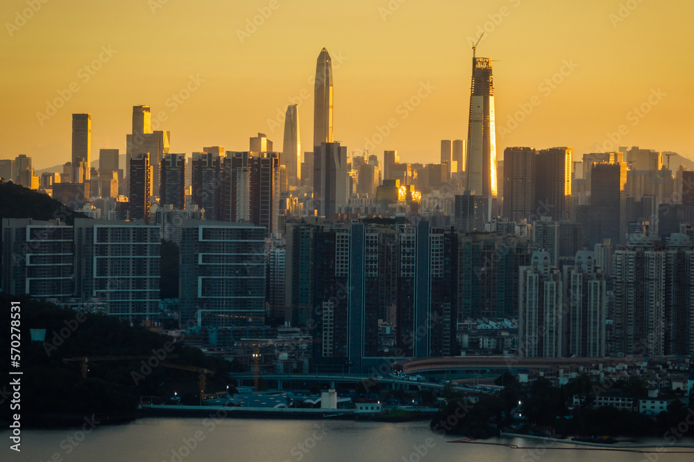 Fototapeta premium Aerial view of landscape in shenzhen city, China
