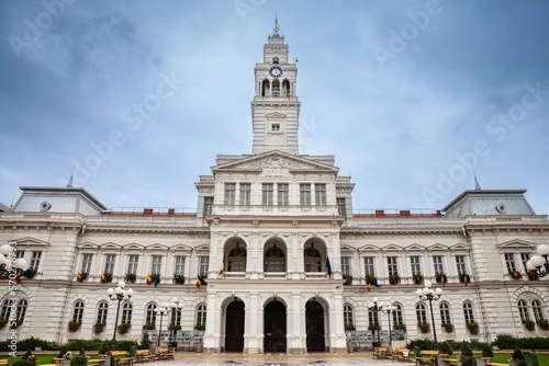 Main facade of the Arad City hall, also called Palatul Administrative din Arad, or Administrative palace. it's the seat of the municipal administration of Arad