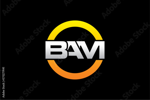 BAM creative letter logo design vector icon illustration