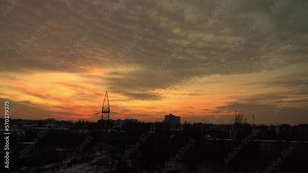 Beautiful sunset sky over the city. Clouds of pink, orange, red and purple. Cloud horizon sun sets. Sunrise and dawn. Kyiv. Ukraine. Gorgeous panorama scenic. Colorful cloudy color nature background Beautiful sunset sky over the city. Clouds of pink, orange, red and purple. Cloud horizon sun sets. Sunrise and dawn. Kyiv. Ukraine. Gorgeous panorama scenic. Colorful cloudy color nature background