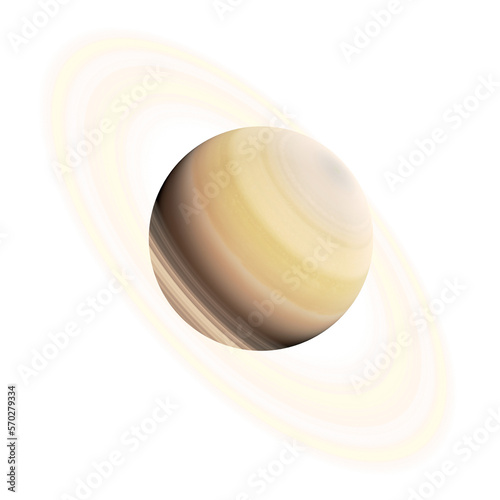 isolated realistic Saturn illustration