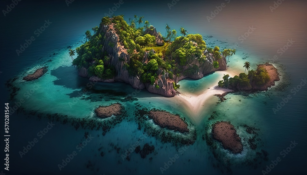Beautiful island.Generative AI