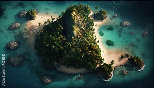Beautiful island.Generative AI