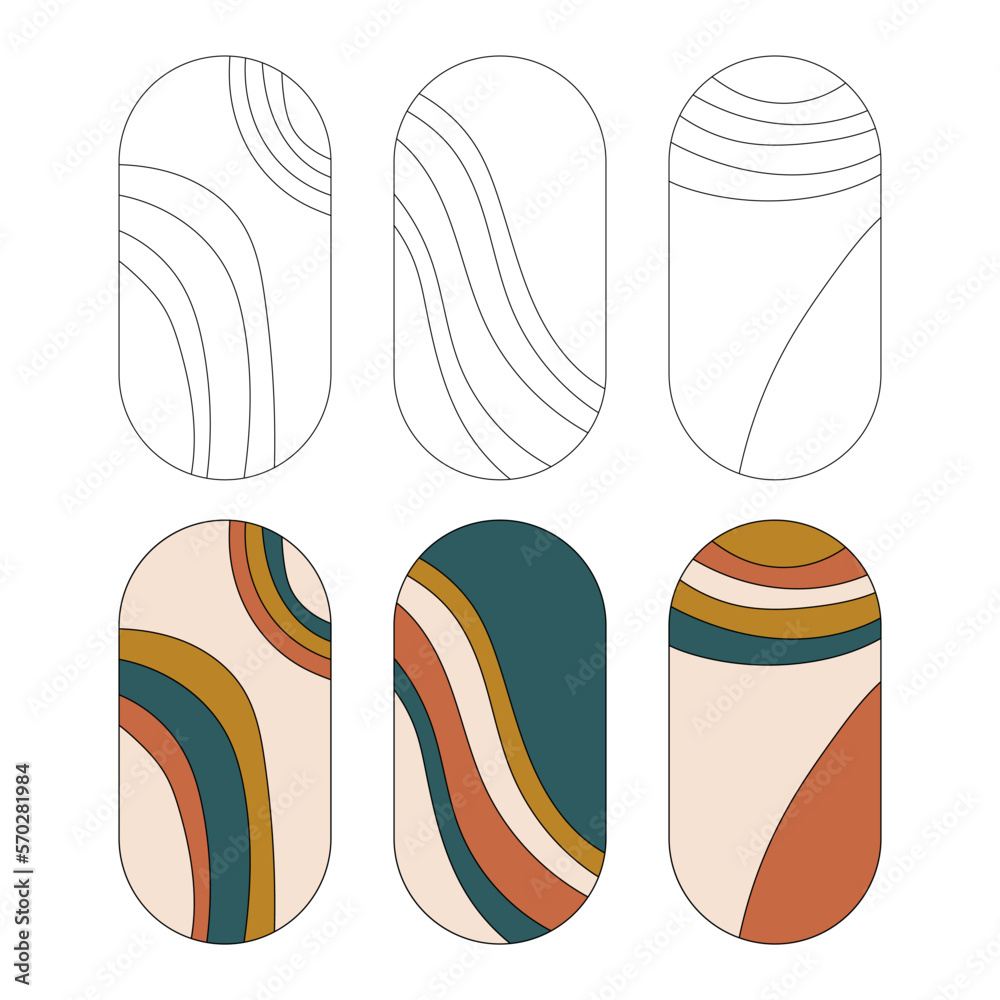 boho-style-stained-glass-patterns-printable-templates-stock-vector