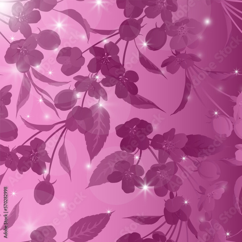 Background with flowers. Flowers on the background of the morning sky.