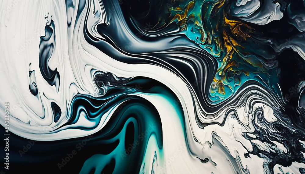 Marble ink abstract art from exquisite original painting for abstract background, Generative AI