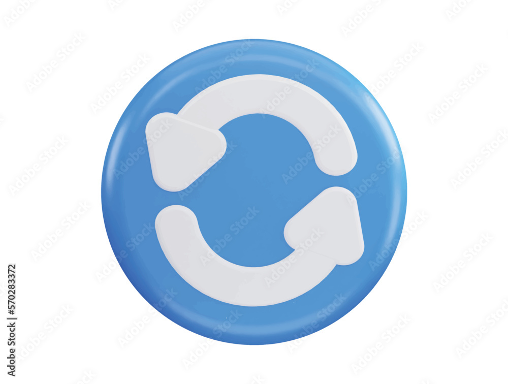 Refresh with 3d vector icon illustration Refresh with 3d vector icon illustration