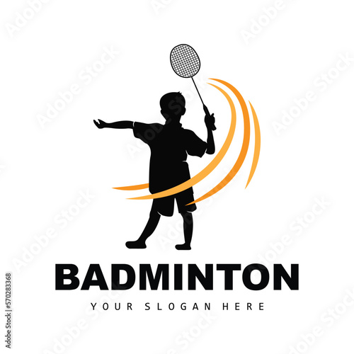 Badminton Logo, Sport Branch Design, Vector Abstract Badminton Players Silhouette Collection