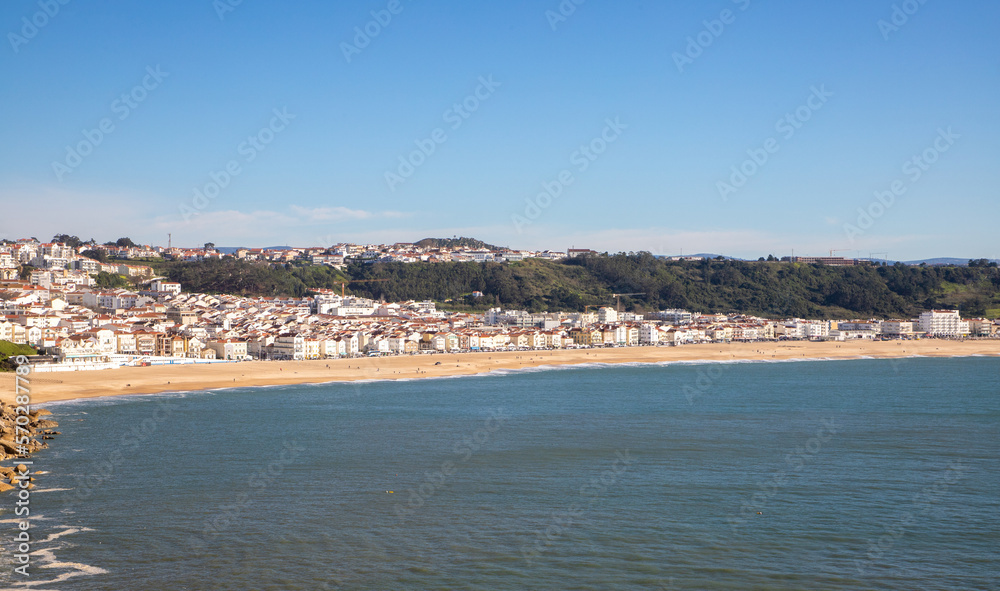 Landscape of the coast and Nazare city - Portugal