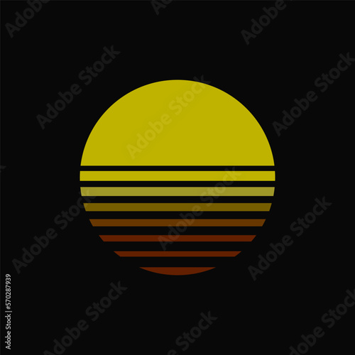 Vintage striped sunset. Vector background. A design element. © artmarsa