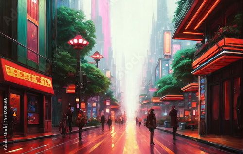 Cyberpunk Poster 80s style. Retro style  neon  futuristic  landscape  night city  ai generated