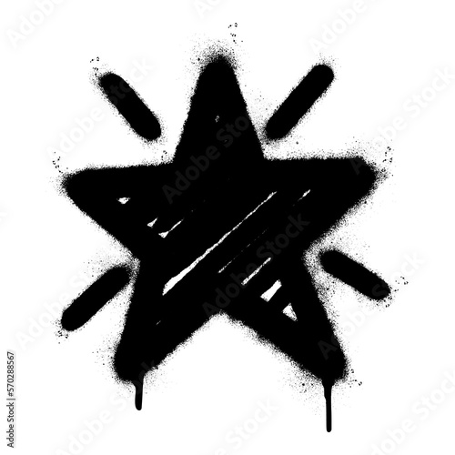 Spray Painted Graffiti star icon isolated on white background.