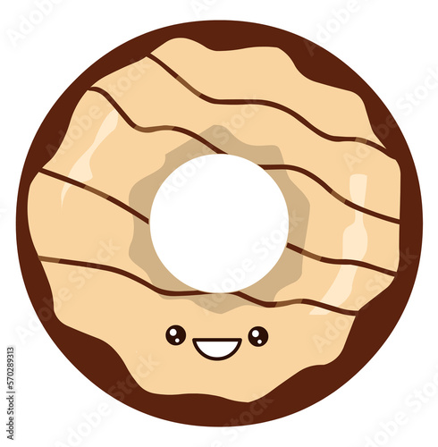 Cute Chocolate donut with cream