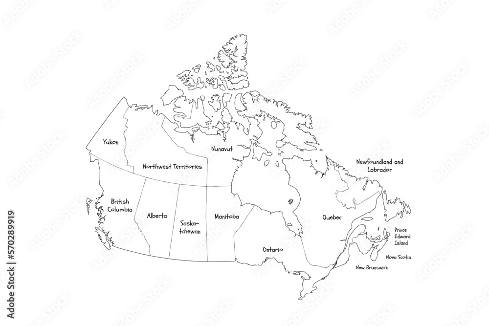 Canada political map of administrative divisions - provinces and ...