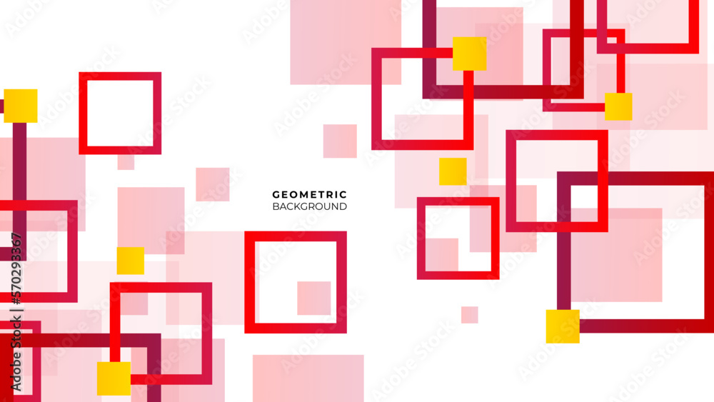 Rectangles template squares tech web banner on white background. Red transparent squares shapes technical background. Vector technology design. Rectangles template squares tech web banner on white background. Red transparent squares shapes technical background. Vector technology design.