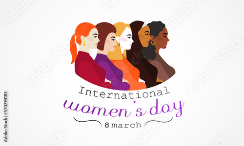 International Women's Day is celebrated  on the 8th of March annually around the world. It is a focal point in the movement for women's rights. Vector illustration design.